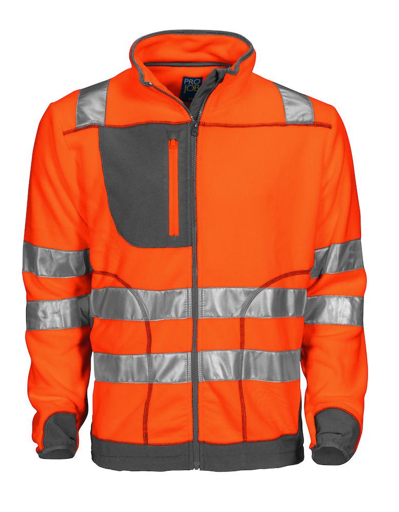 Projob Herren Arbeitssicherheits Jacke aus Polarfleece mit Softshell Elementen und ISO 20471 KLASSE 3/2 Zertifizierung - WERBE-WELT.SHOP