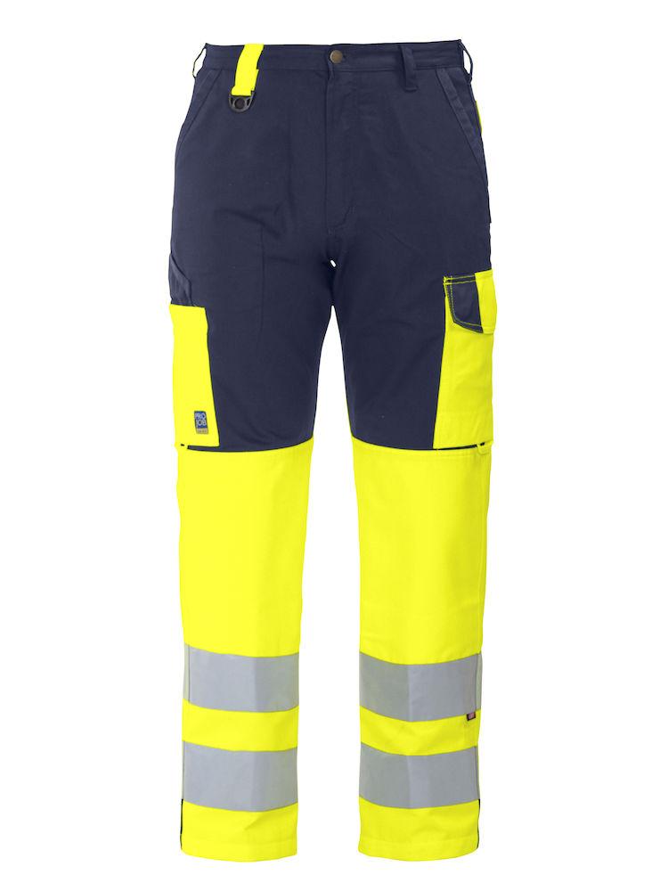 Projob Herren Arbeitshose mit Warnschutzelementen, gerader Schnitt, EN ISO 20471 KLASSE 2 - WERBE-WELT.SHOP