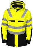 Projob Herren Warnschutz Jacke Wattiert mit Kapuze und EN ISO 20471 Klasse 3 - WERBE-WELT.SHOP