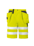 Projob Herren Arbeits-Shorts in Warnschutzfarben mit Refletorstreifen, EN ISO 20471 Klasse 2 - WERBE-WELT.SHOP