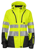 Projob Funktionelle Damen Softshell Jacke mit Kapuztzen En ISO 20471 Klasse 3/2 XS-3XL